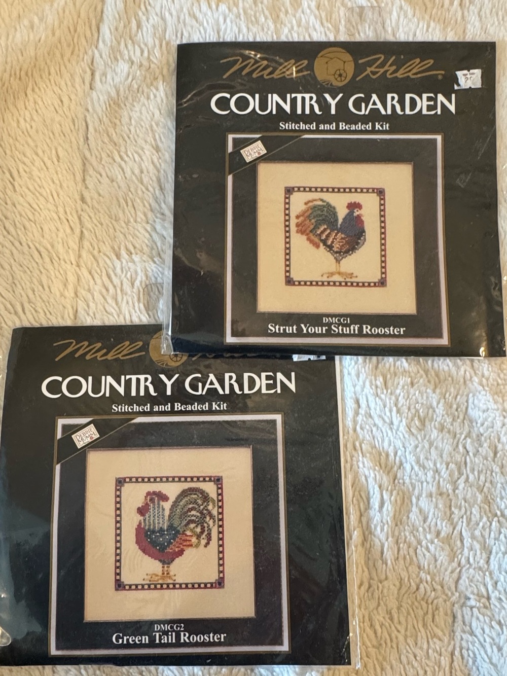 Mill Hill Country Garden Roosters Stitched & Beaded Kits NIP 🐓